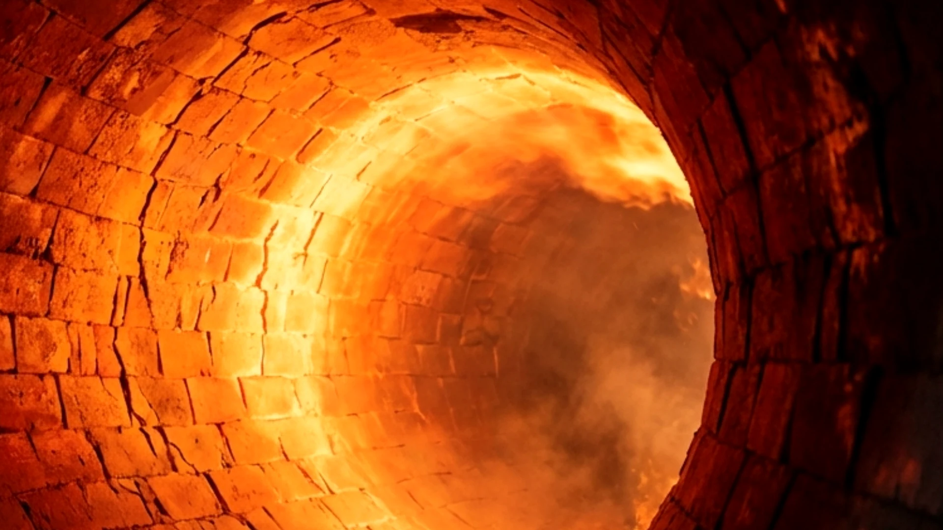High-temperature refractory furnace interior